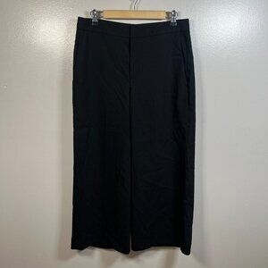 Vince Wide Leg Cropped Pants Size 10 Black Wool Blend Career Work Office